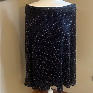 Jones New York Black Midi Skirt with Pink Dots